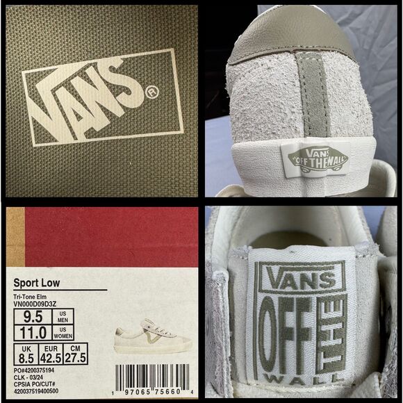 Vans Mens Sneakers Sport Low Top Tri-Tone Elm Suede Leather Accent 9.5 Retro New - Picture 8 of 8